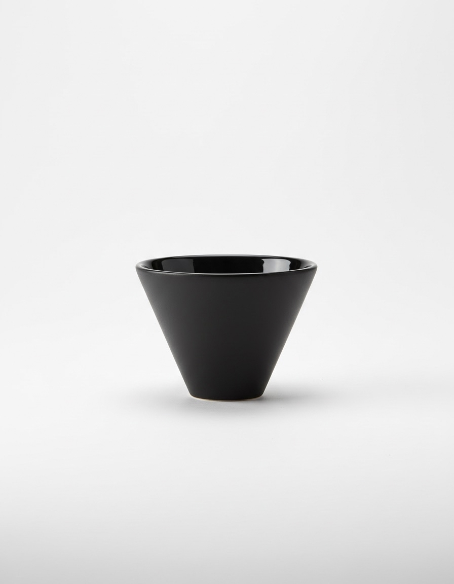 Example output: a clean ecommerce-ready studio shot of a matte black ceramic pour-over coffee dripper on a seamless white backdrop with soft top-down lighting. Run this with your own product photo + input_image_url.