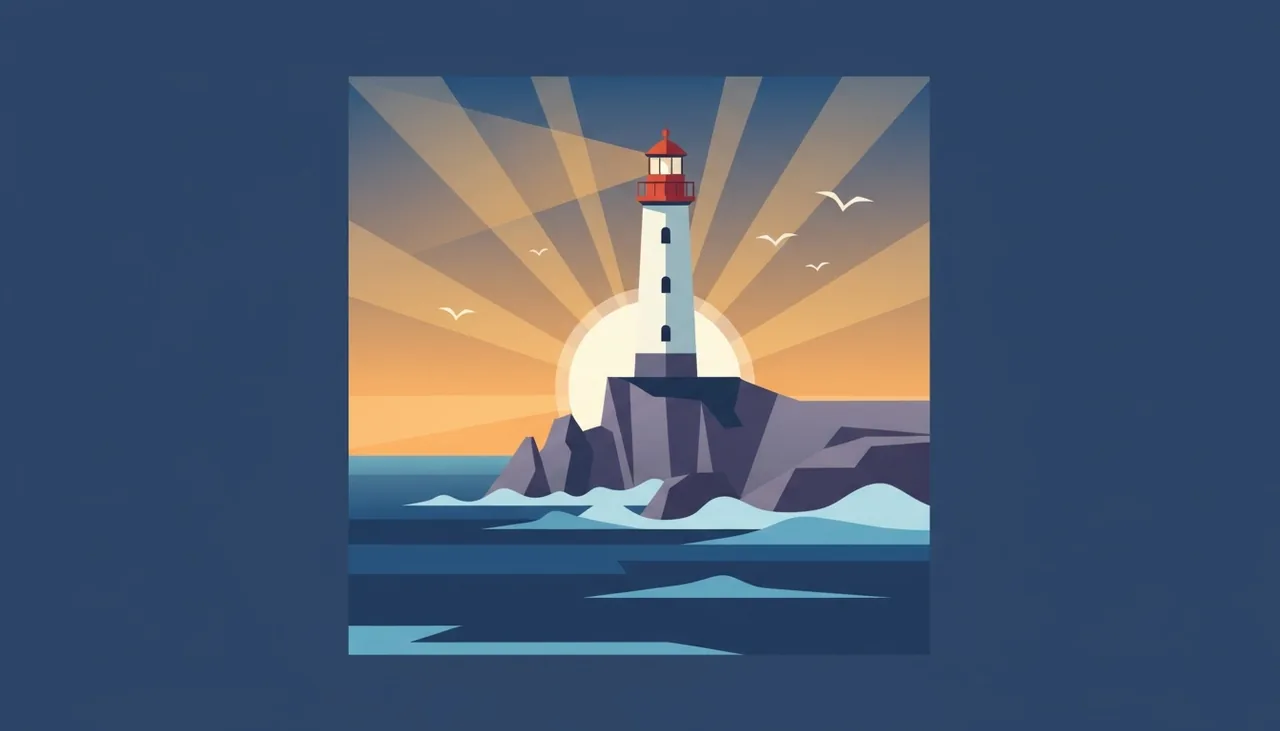 Flat Vector / Minimalist style example: Clean geometric shapes, limited palette.