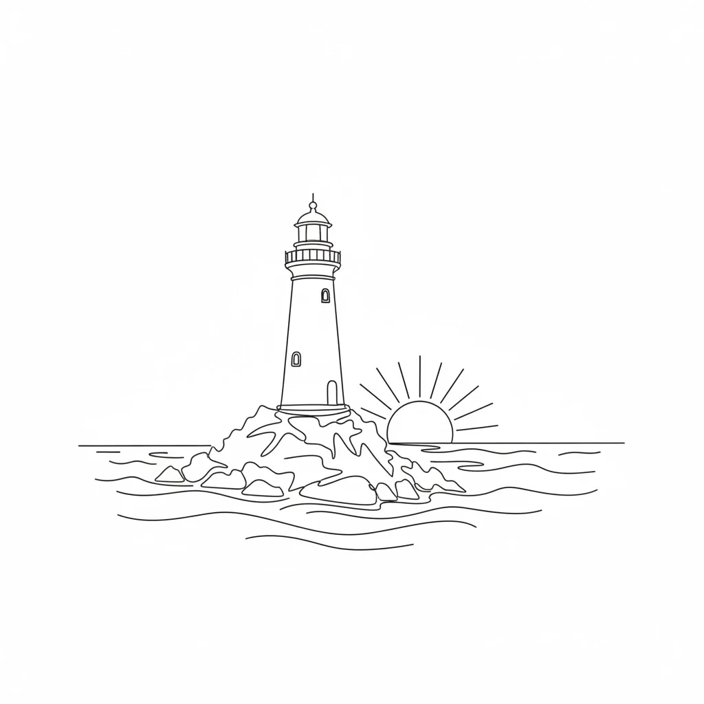 Line Art style example: Single continuous contour, pen on white.